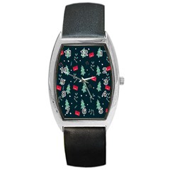 Christmas Pattern Design Barrel Style Metal Watch by artworkshop