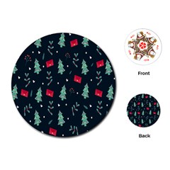 Christmas Pattern Design Playing Cards Single Design (round) by artworkshop