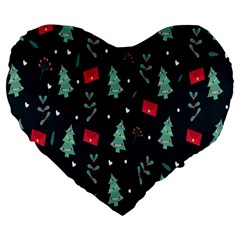 Christmas Pattern Design Large 19  Premium Heart Shape Cushions by artworkshop