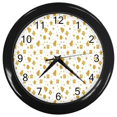 Christmas Ornaments Wall Clock (black) by artworkshop