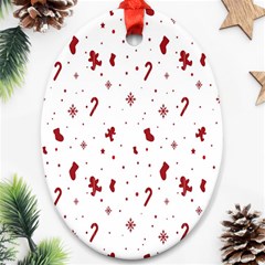 Christmas Background Wrapping Ornament (Oval)