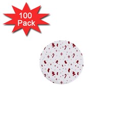 Christmas Background Wrapping 1  Mini Buttons (100 Pack)  by artworkshop