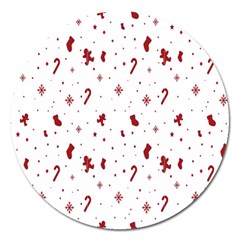 Christmas Background Wrapping Magnet 5  (Round)