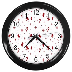 Christmas Background Wrapping Wall Clock (black)