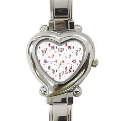 Christmas Background Wrapping Heart Italian Charm Watch