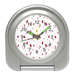 Christmas Background Wrapping Travel Alarm Clock by artworkshop