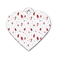 Christmas Background Wrapping Dog Tag Heart (Two Sides)