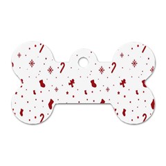 Christmas Background Wrapping Dog Tag Bone (Two Sides)