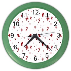 Christmas Background Wrapping Color Wall Clock