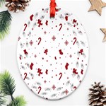 Christmas Background Wrapping Oval Filigree Ornament (Two Sides) Front