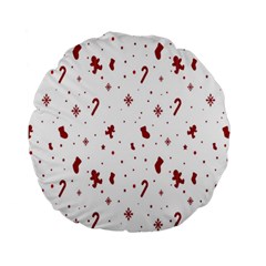 Christmas Background Wrapping Standard 15  Premium Round Cushions