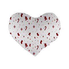 Christmas Background Wrapping Standard 16  Premium Heart Shape Cushions