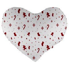 Christmas Background Wrapping Large 19  Premium Heart Shape Cushions