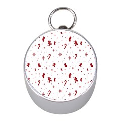 Christmas Background Wrapping Mini Silver Compasses