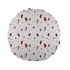 Christmas Background Wrapping Standard 15  Premium Flano Round Cushions