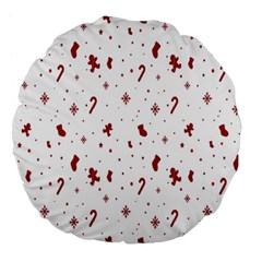 Christmas Background Wrapping Large 18  Premium Flano Round Cushions