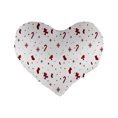 Christmas Background Wrapping Standard 16  Premium Flano Heart Shape Cushions