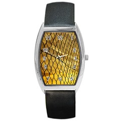 Chain Link Fence  Barrel Style Metal Watch by artworkshop