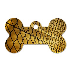 Chain Link Fence  Dog Tag Bone (one Side) by artworkshop