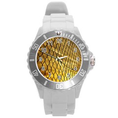 Chain Link Fence  Round Plastic Sport Watch (l) by artworkshop