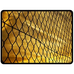 Chain Link Fence  Double Sided Fleece Blanket (large)  by artworkshop