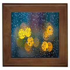 Bokeh Raindrops Window  Framed Tile by artworkshop