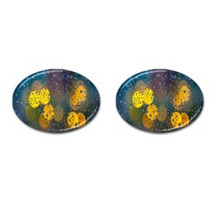 Bokeh Raindrops Window  Cufflinks (oval) by artworkshop