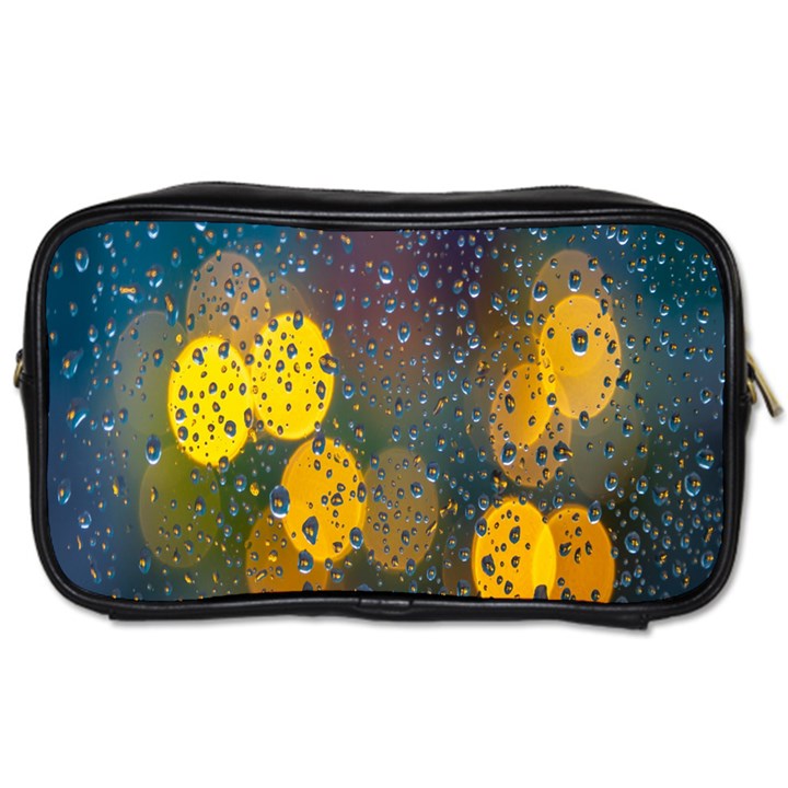 Bokeh Raindrops Window  Toiletries Bag (One Side)