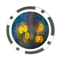 Bokeh Raindrops Window  Poker Chip Card Guard (10 Pack) by artworkshop