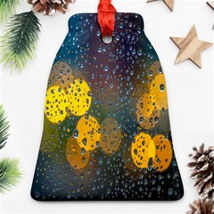 Bokeh Raindrops Window  Ornament (bell) by artworkshop