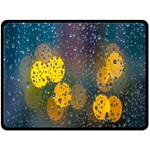 Bokeh Raindrops Window  Double Sided Fleece Blanket (Large)  80 x60  Blanket Front