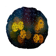 Bokeh Raindrops Window  Standard 15  Premium Round Cushions by artworkshop