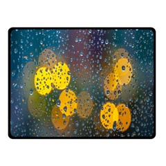 Bokeh Raindrops Window  Double Sided Fleece Blanket (small)  by artworkshop