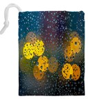 Bokeh Raindrops Window  Drawstring Pouch (4XL) Back