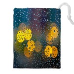 Bokeh Raindrops Window  Drawstring Pouch (4XL) Front