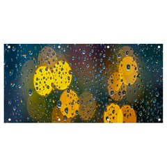 Bokeh Raindrops Window  Banner And Sign 8  X 4  by artworkshop