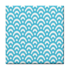  Waves Ocean Blue Texture Tile Coaster