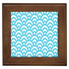  Waves Ocean Blue Texture Framed Tile by artworkshop