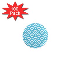  Waves Ocean Blue Texture 1  Mini Magnets (100 Pack)  by artworkshop