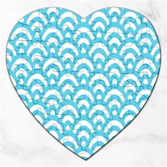  Waves Ocean Blue Texture Jigsaw Puzzle (heart) by artworkshop