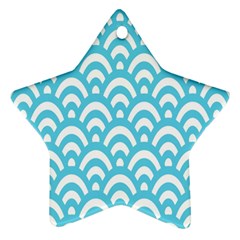  Waves Ocean Blue Texture Star Ornament (two Sides) by artworkshop