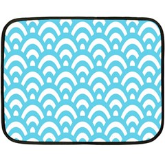  Waves Ocean Blue Texture Fleece Blanket (mini) by artworkshop