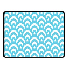  Waves Ocean Blue Texture Fleece Blanket (small) by artworkshop