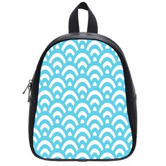  Waves Ocean Blue Texture School Bag (small) by artworkshop