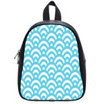  Waves Ocean Blue Texture School Bag (Small) Front