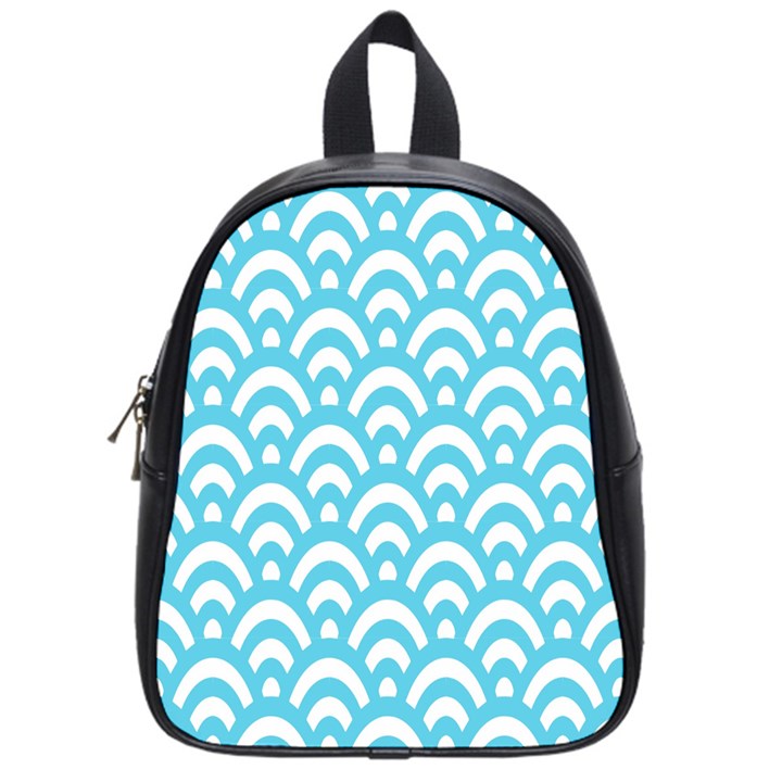  Waves Ocean Blue Texture School Bag (Small)