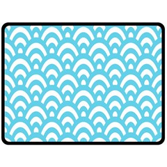  Waves Ocean Blue Texture Fleece Blanket (large)  by artworkshop