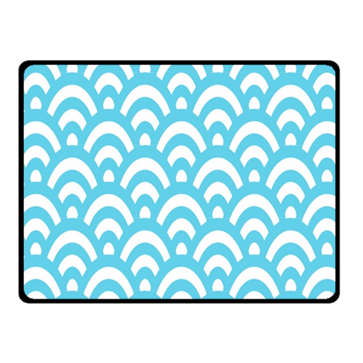  Waves Ocean Blue Texture Fleece Blanket (Small)