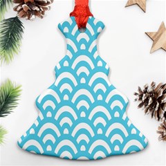  Waves Ocean Blue Texture Ornament (christmas Tree)  by artworkshop