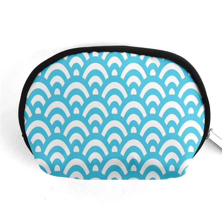  Waves Ocean Blue Texture Accessory Pouch (Medium)